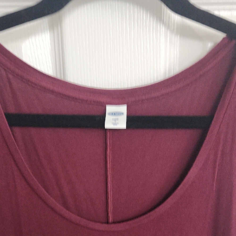 Old Navy Deep Red Luxe Scoop Neck Rank Top Size: L - Picture 4 of 6